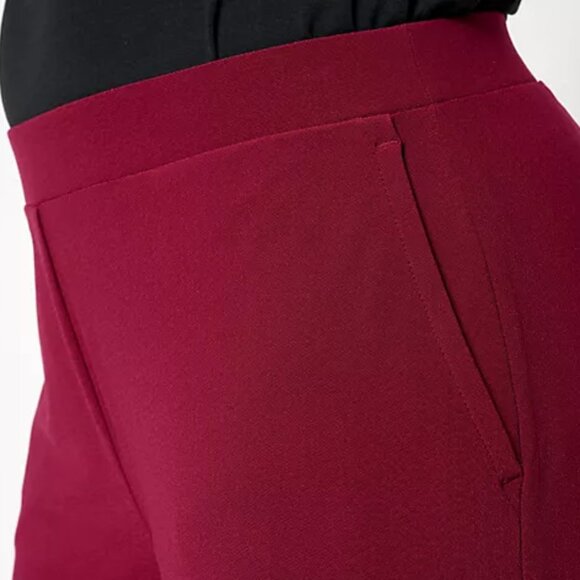 Susan Graver Every Day Textured Liquid Knit Wide-Leg Pants Red Size 3X ~EUC - Picture 3 of 15